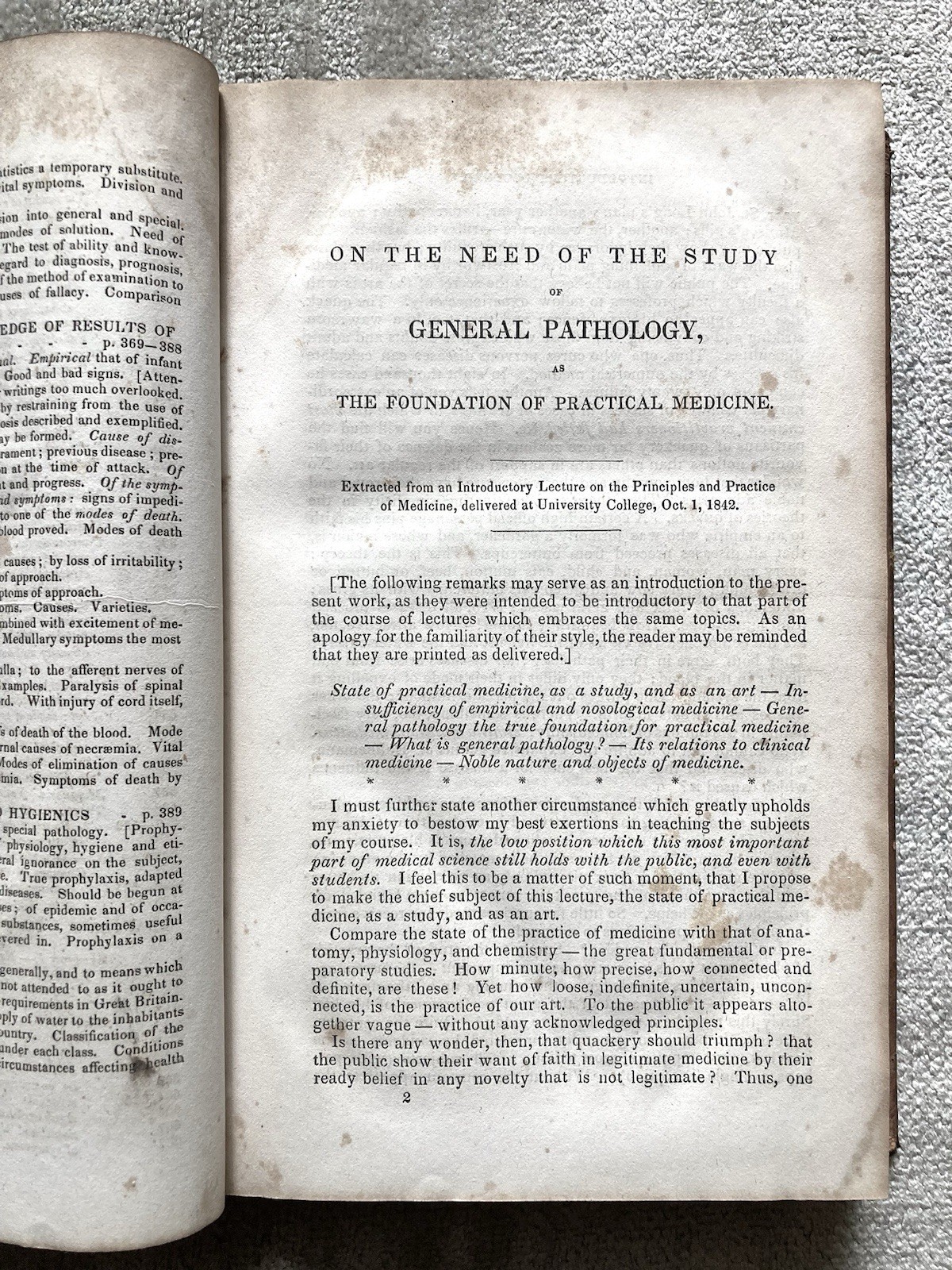 Antique, Principles Of Medicine, 1844, C. Williams MD, Pathology, Therapeutics