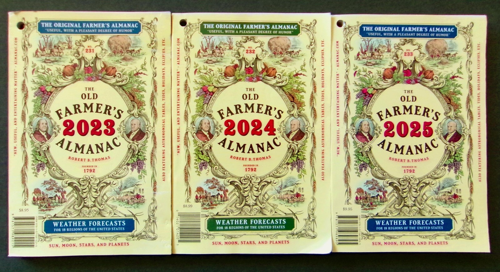 The Old Farmer’s Almanac 2023, 2024 & 2025 Three Issues Complete