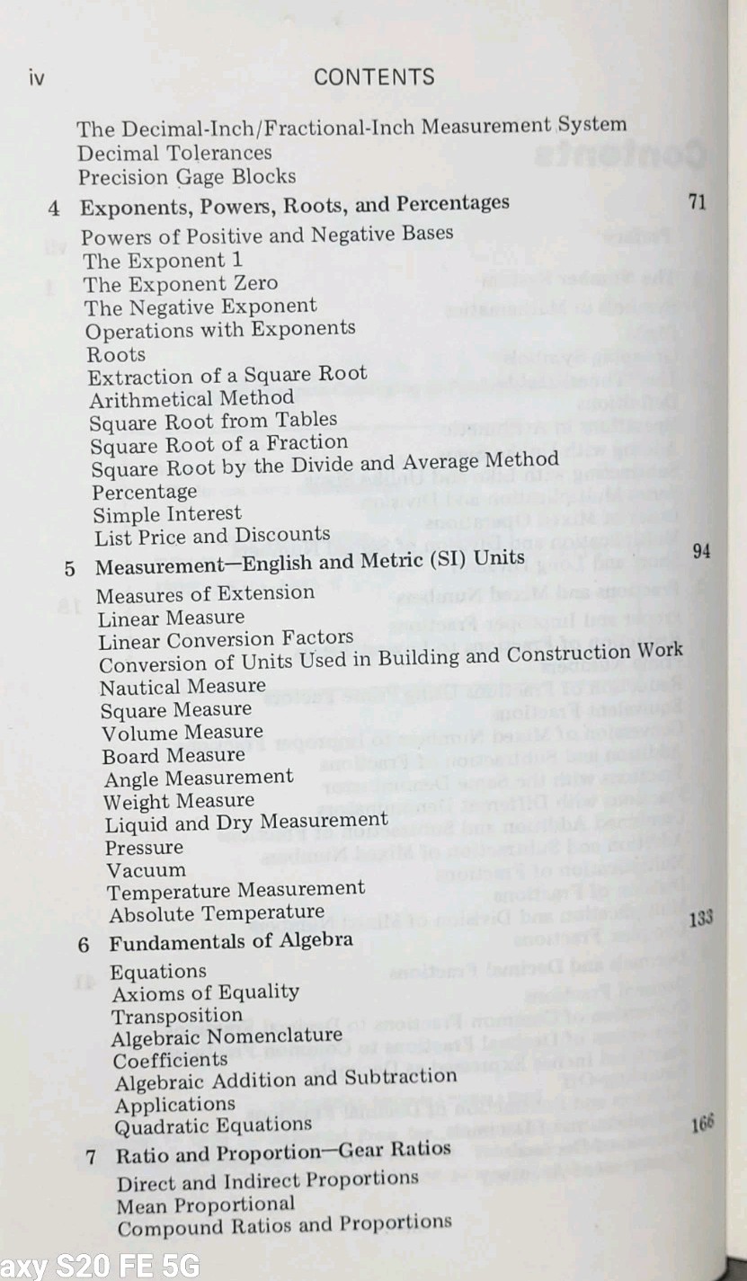 1974 Technical Machine Shop Mathematics by Anderson, John G. + DJ Review Copy