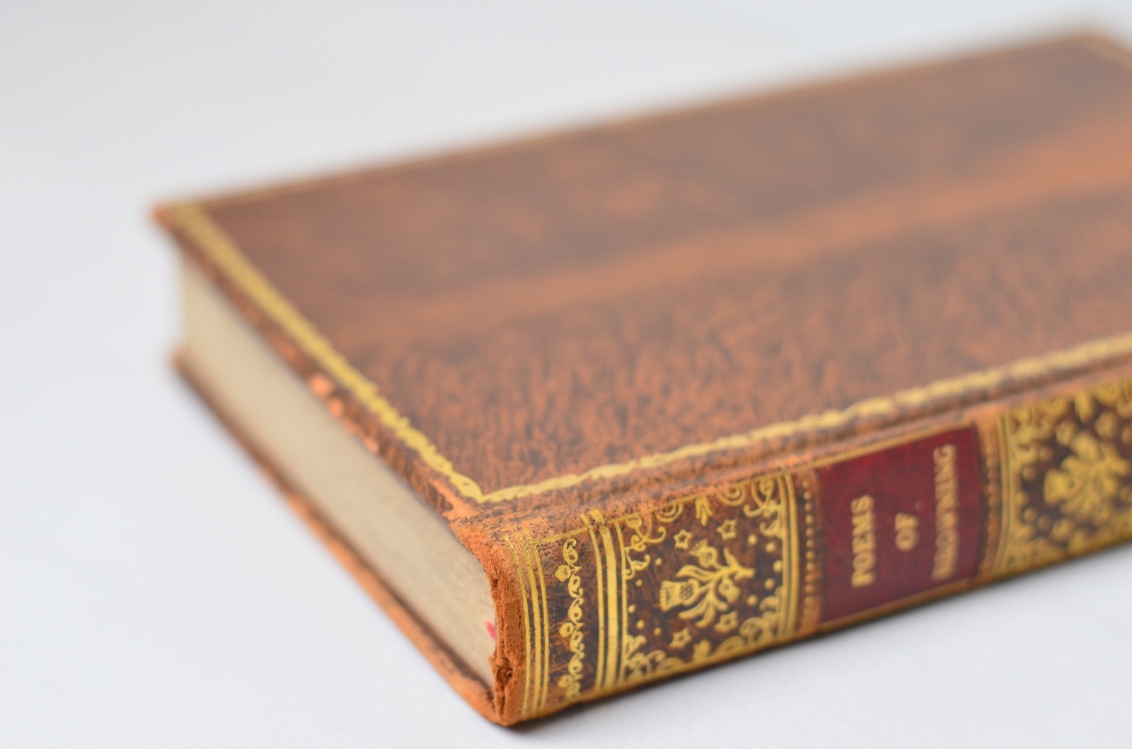 Vintage Faux Tree Calf Leather Bound Poems by Robert Browning 1932 – Imitation