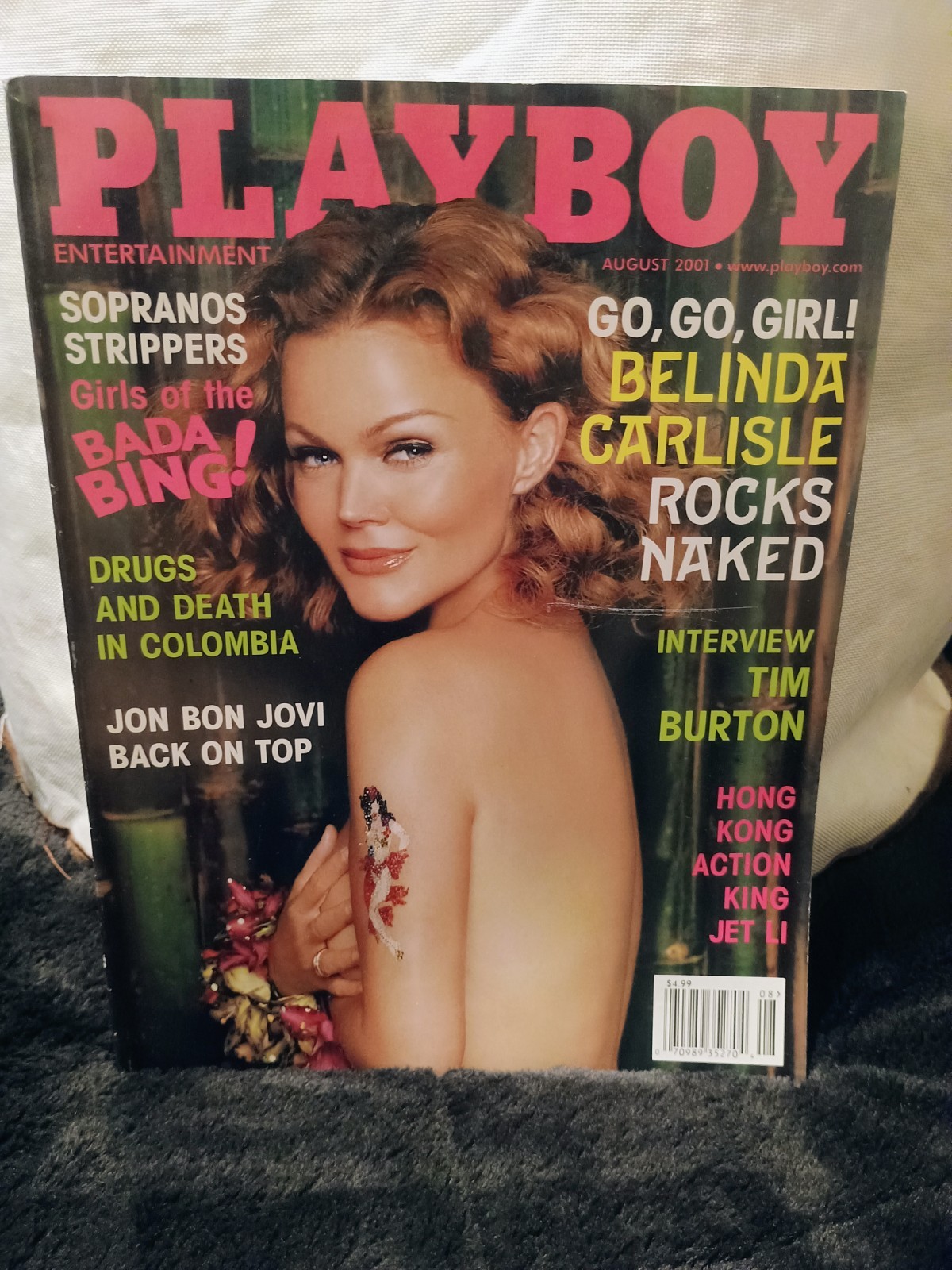 PLAYBOY MAGAZINE August 2001 w/ BELINDA CARLISLE / JENNIFER WALCOTT + Bon Jovi