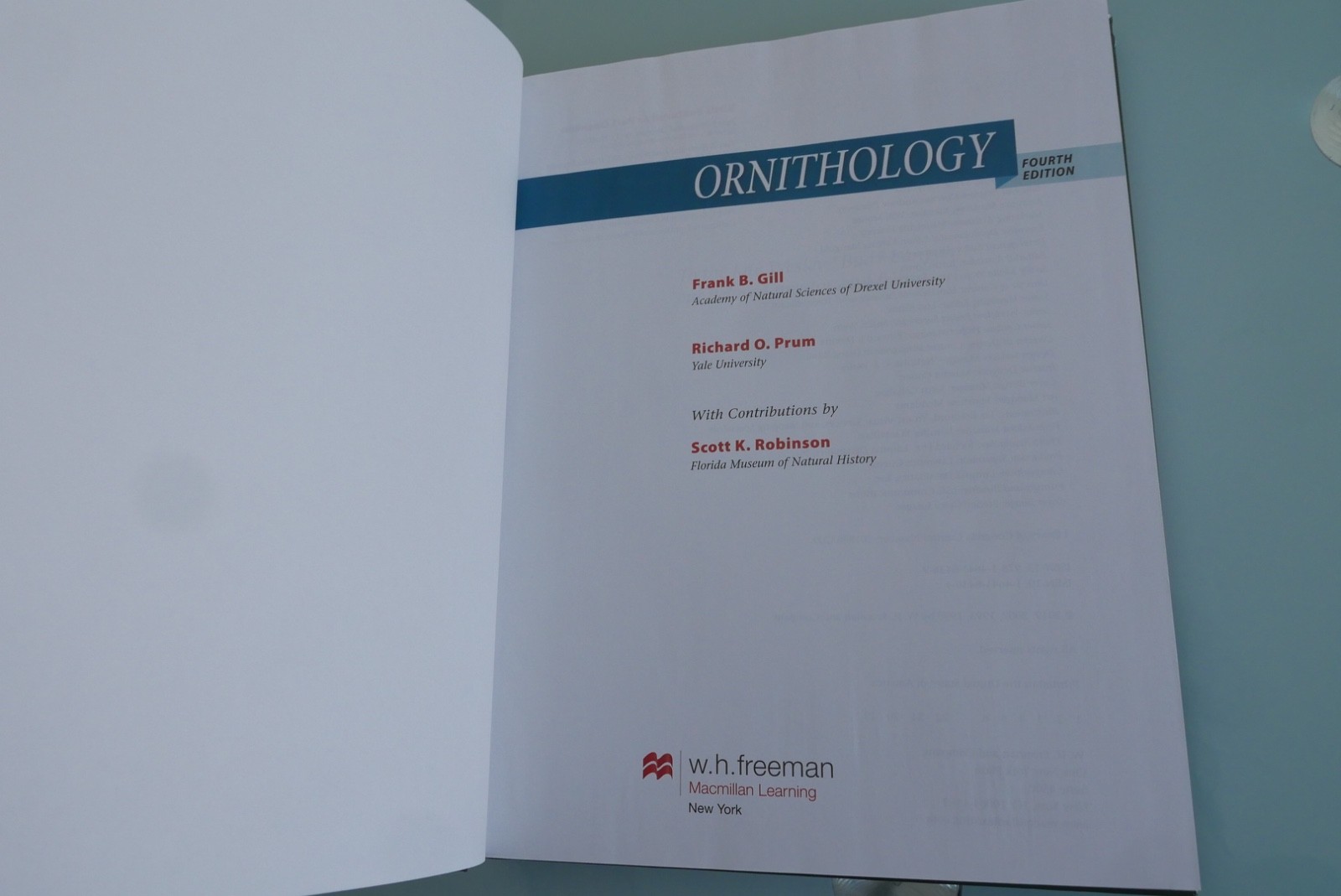 Ornithology by Scott Robinson, Frank Gill and Richard Prum (2019, Hardcover)