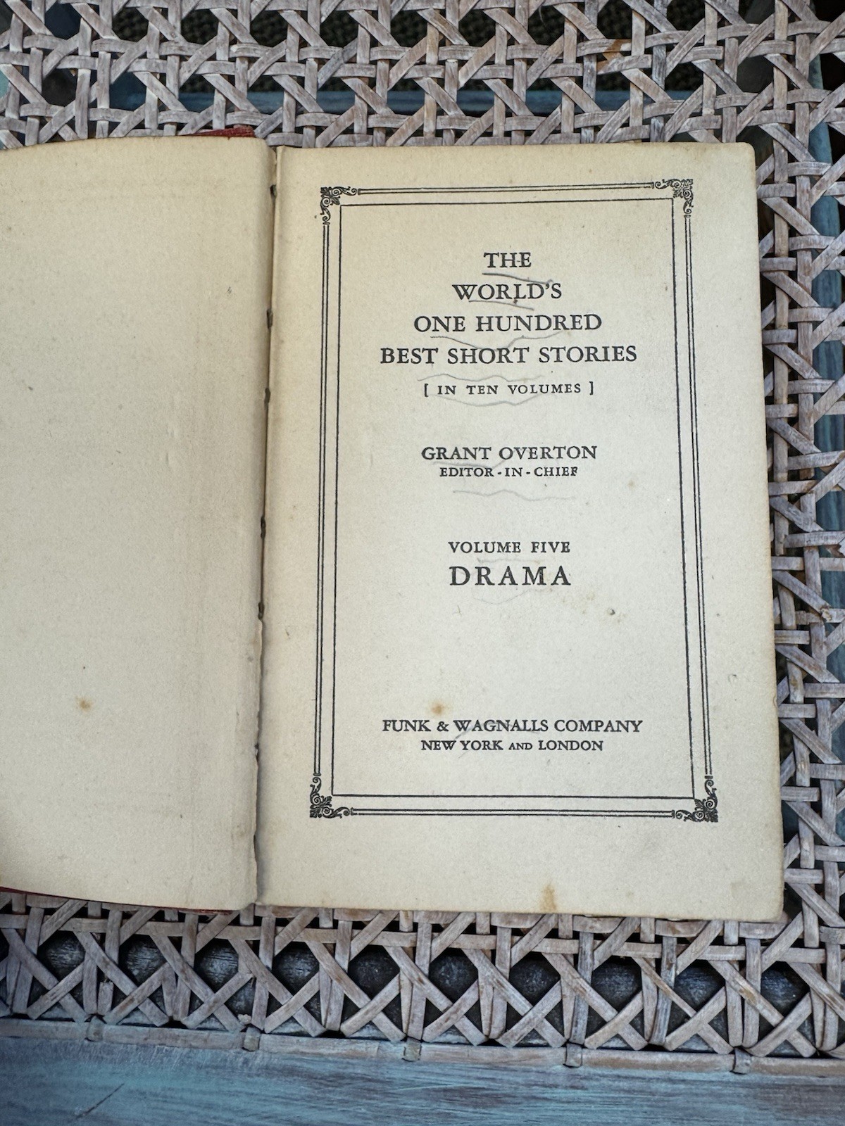 The World’s One Hundred Short Stories- Volume Five Drama (1927, Funk & Wagnalls)