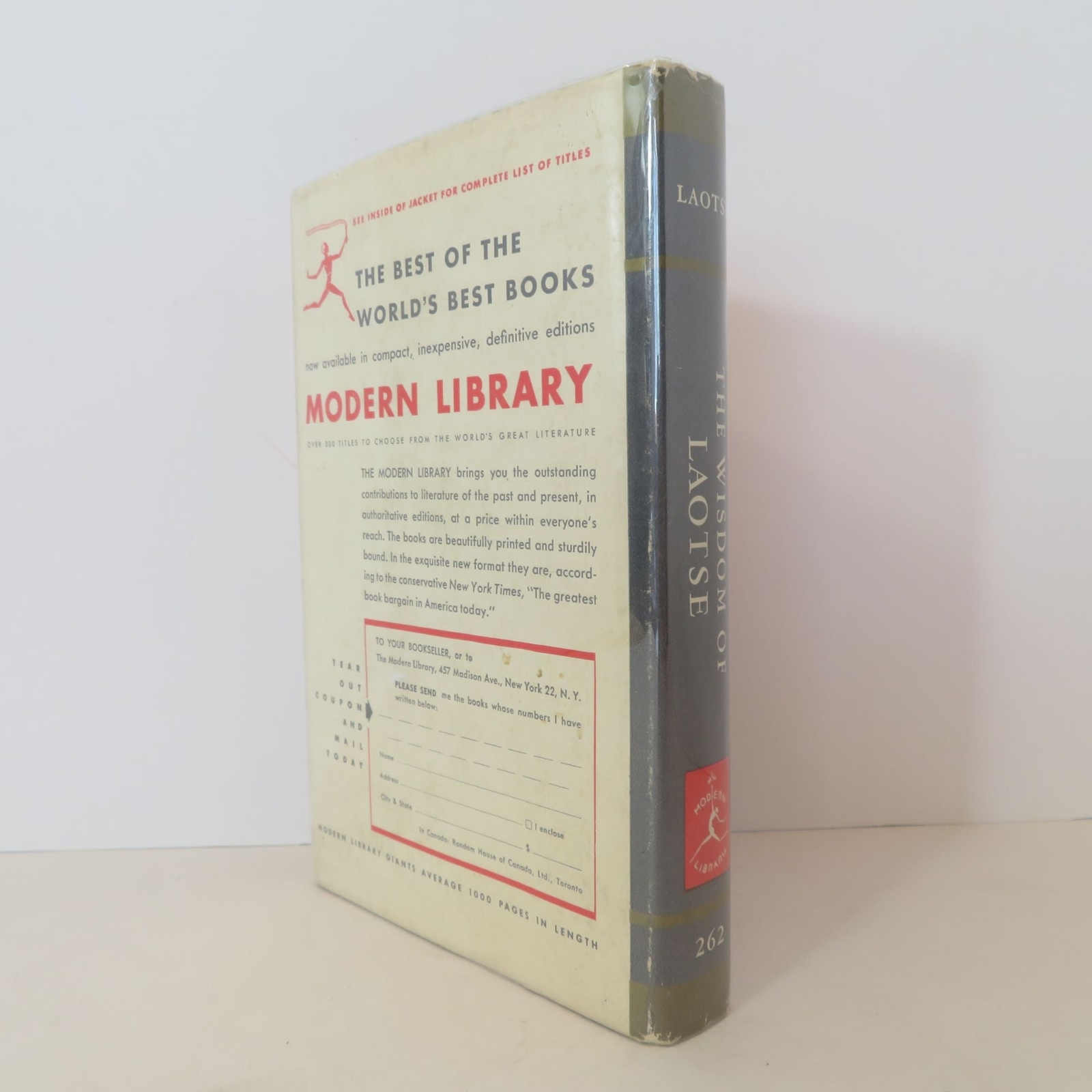 The Wisdom of Laotse / 1960 Modern Library Edition