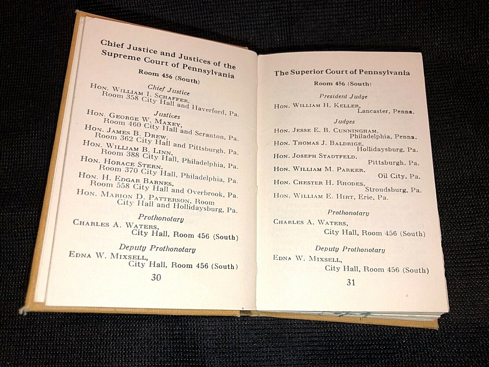 Rare Vintage 1940 Philadelphia Bar Complete Miniature Legal Directory 359 pages