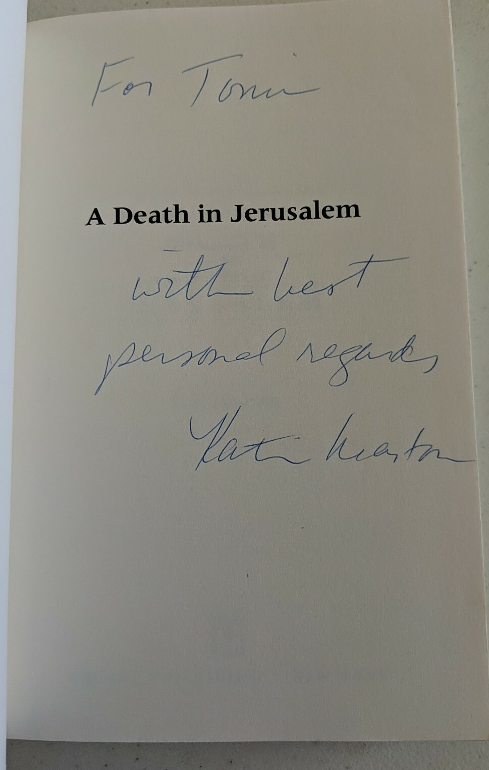 A Death in Jerusalem by Kati Marton (1996, Arcade Publishing)