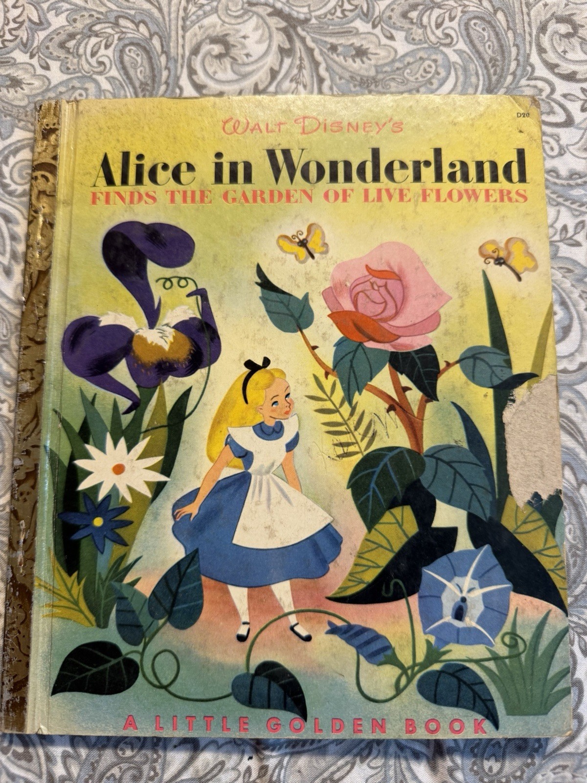 Alice in Wonderland Finds the Garden of Live Flowers Little Golden Book 1951