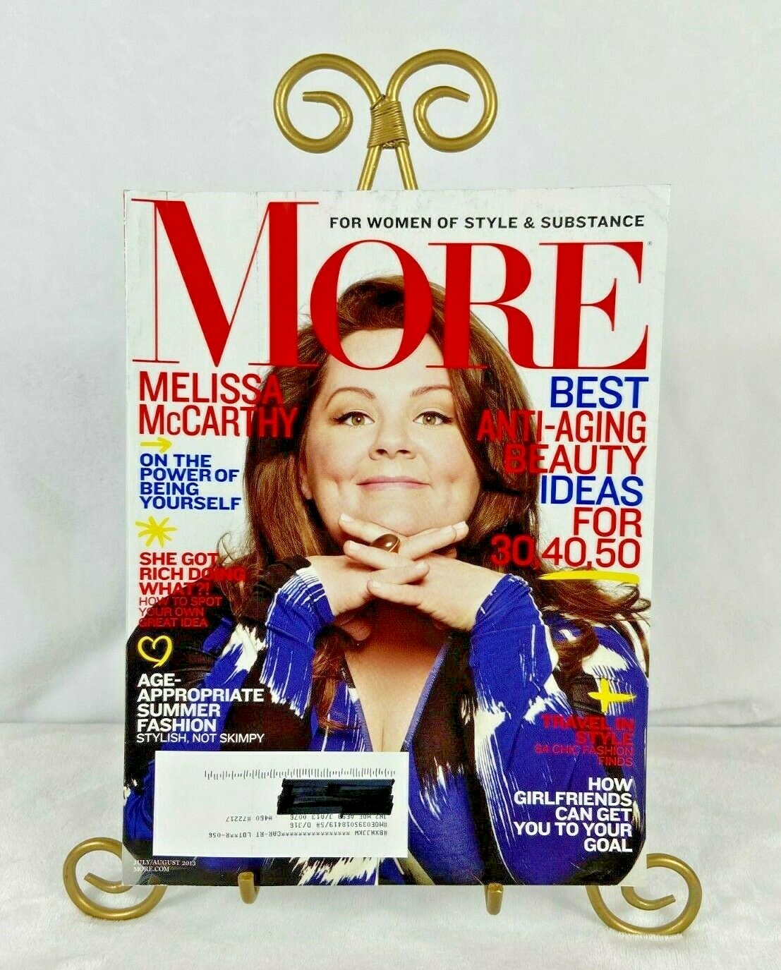 MORE Magazine – July/August 2013. Melissa McCarthy. Anti-Aging Ideas. 102 Pages.