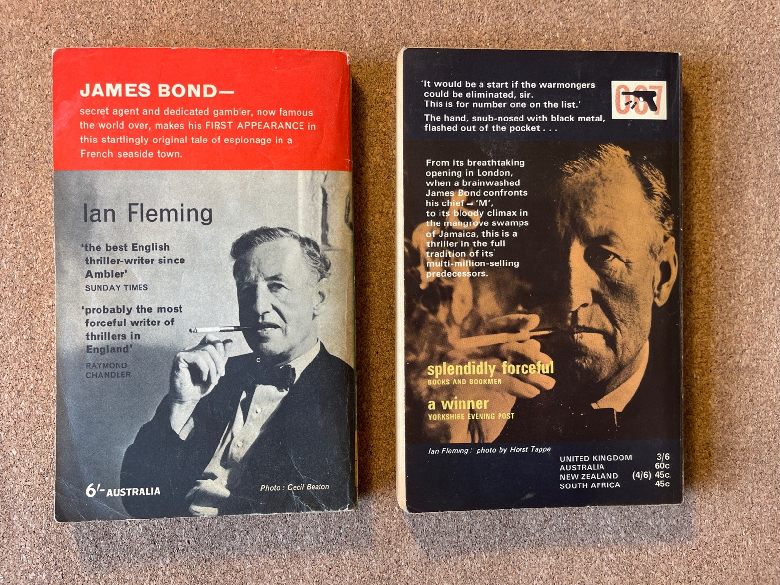 James Bond By Ian Fleming PBs x7 + Colonel Sun 1960s G to VG Casino Royale