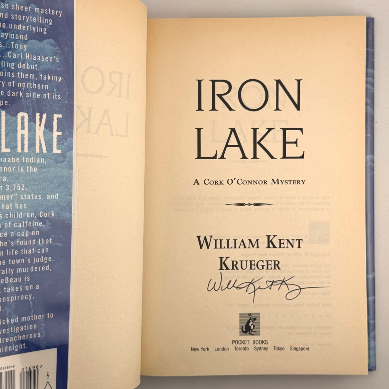 Iron Lake SIGNED by William Kent Krueger (1st Edition, 1998, HC, DJ)