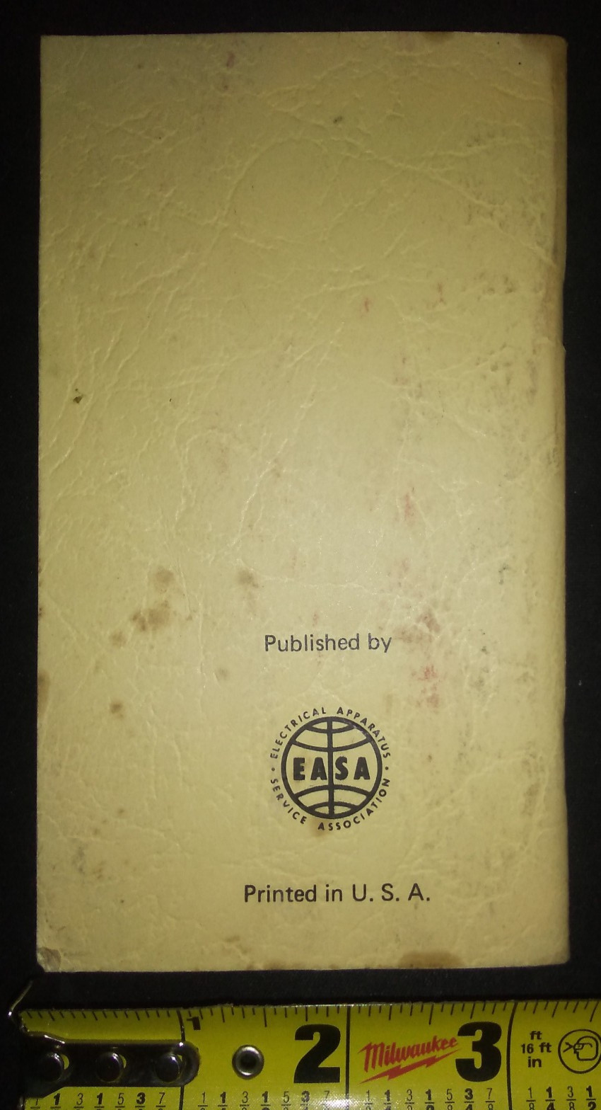 Electrical Engineering Handbook by EASA 1982 Pocket Guide Industrial Reference