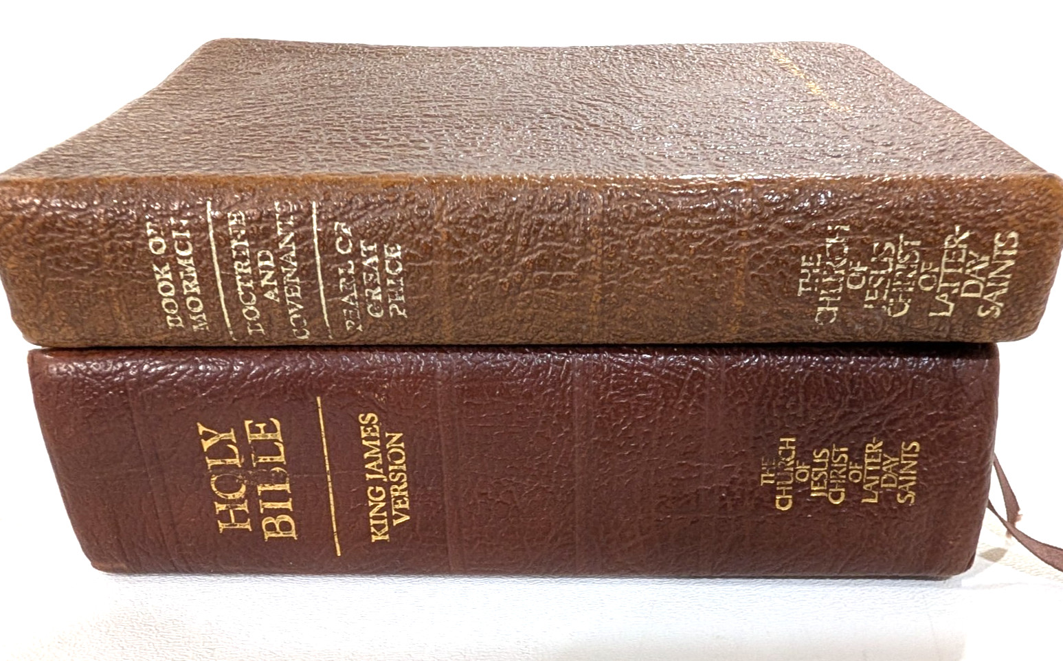 Quad Brown LDS Scriptures Holy Bible Book of Mormon 7.5 x 5.5 index