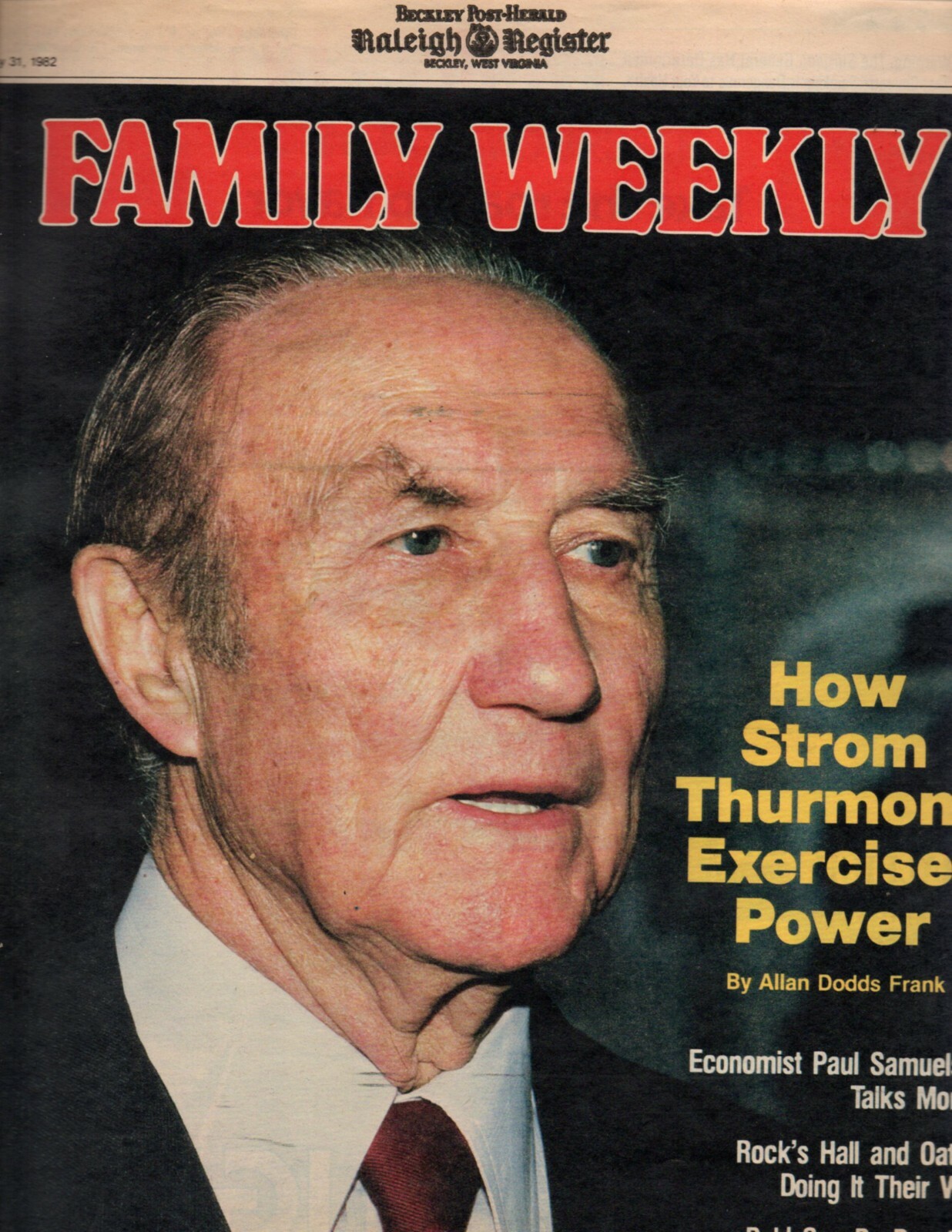 Family Weekly January 31 1982 Strom Thurmond Investment Tips Hall and Oates