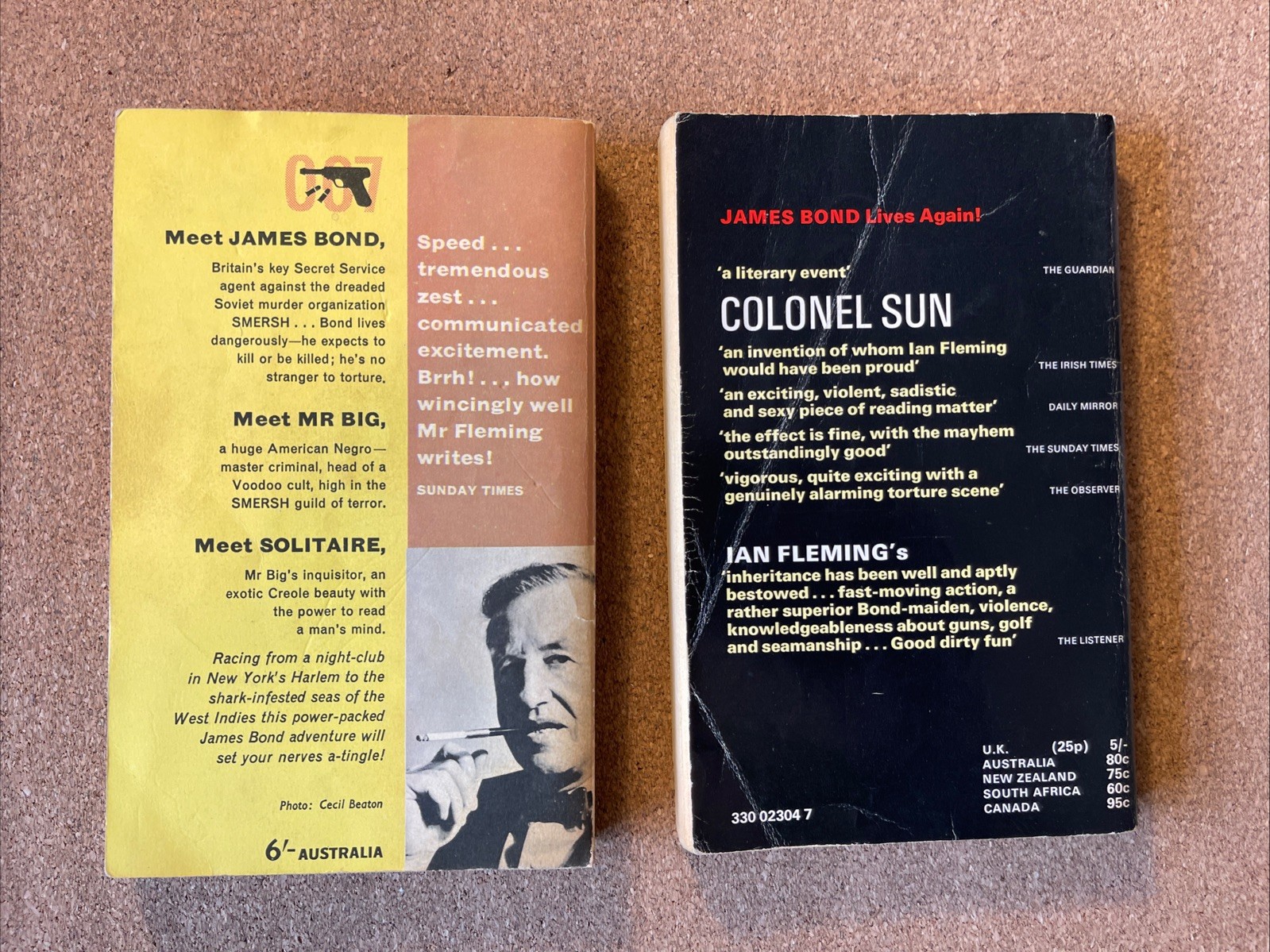 James Bond By Ian Fleming PBs x7 + Colonel Sun 1960s G to VG Casino Royale