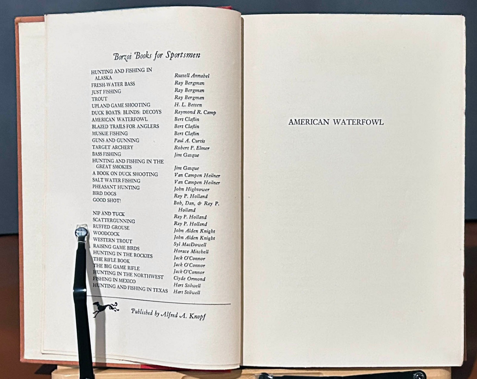 Duck Hunter’s Gift Book: AMERICAN WATERFOWL 1952 1st Edition, Bert Clafin
