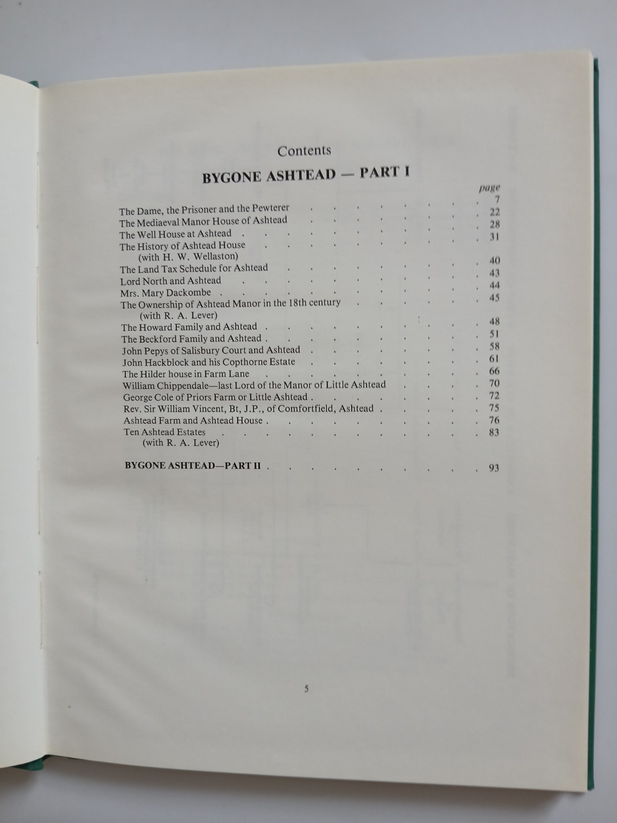 Bygone Ashtead By Geoffrey Gollin MA C Eng 1987 Hardback 1st Edition