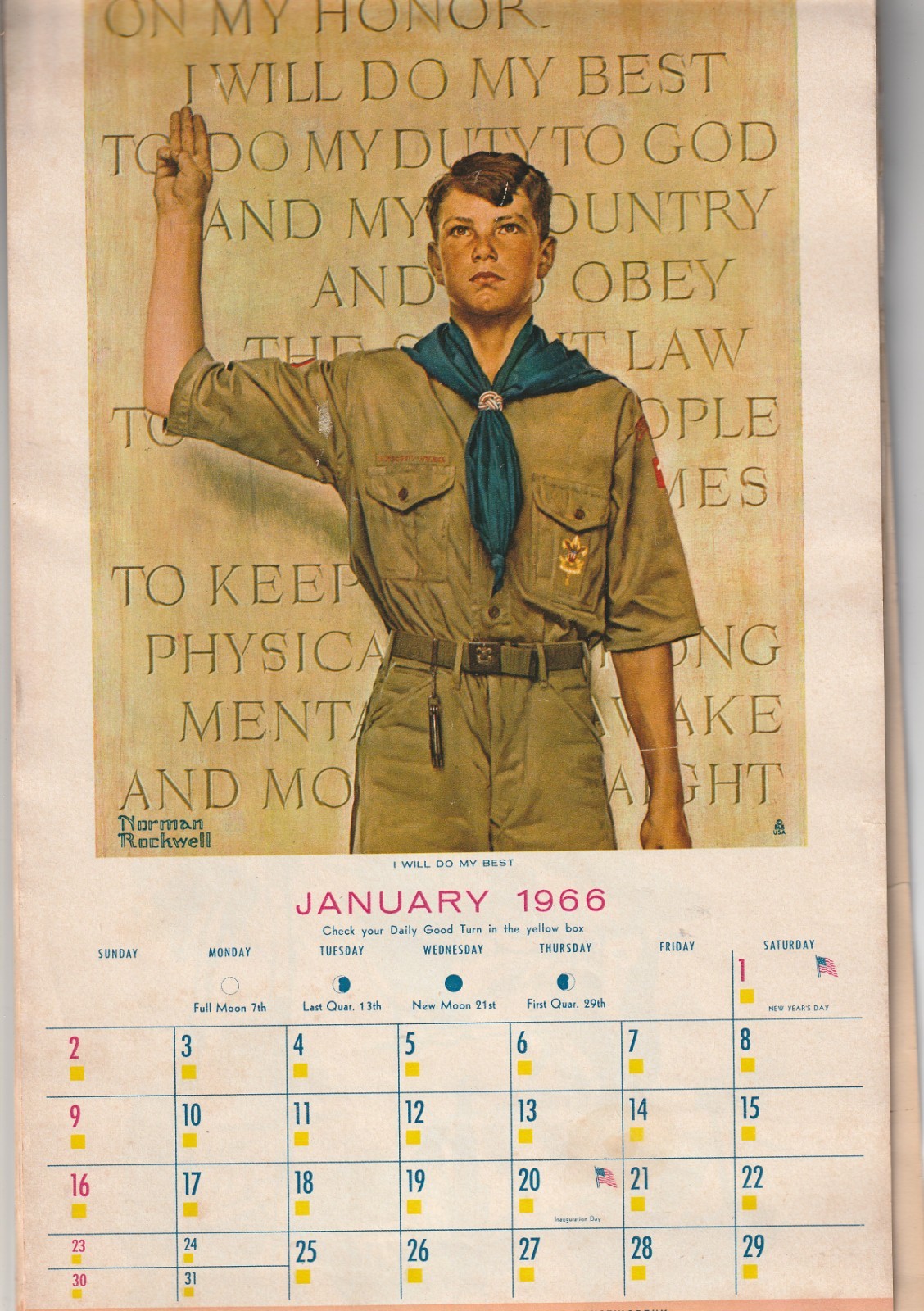 Boy Scouts of America Calendar 1966 T726