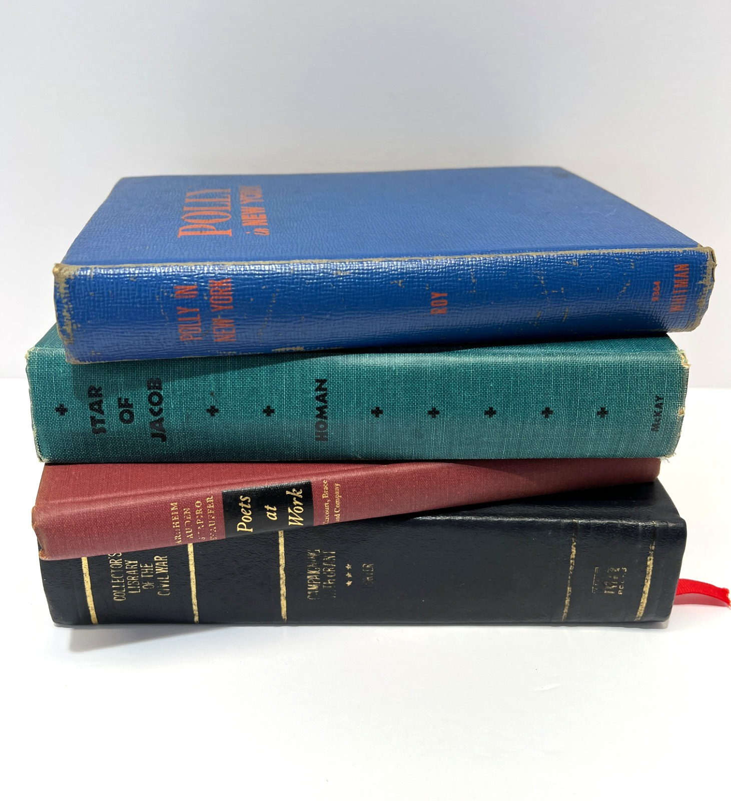 Lot of 4 Vintage Hardcover Books Collection Stackable Decor