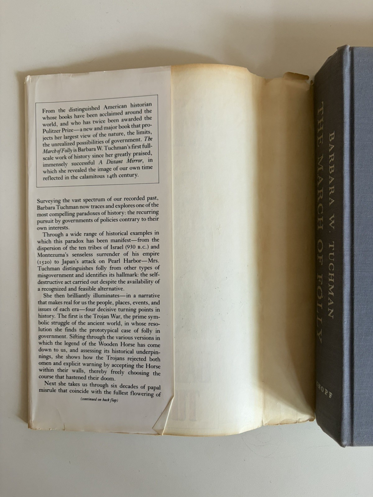 March of folly From Troy To Vietnam Barbara W. Tuchman HCDJ 1984 1st Edition VG
