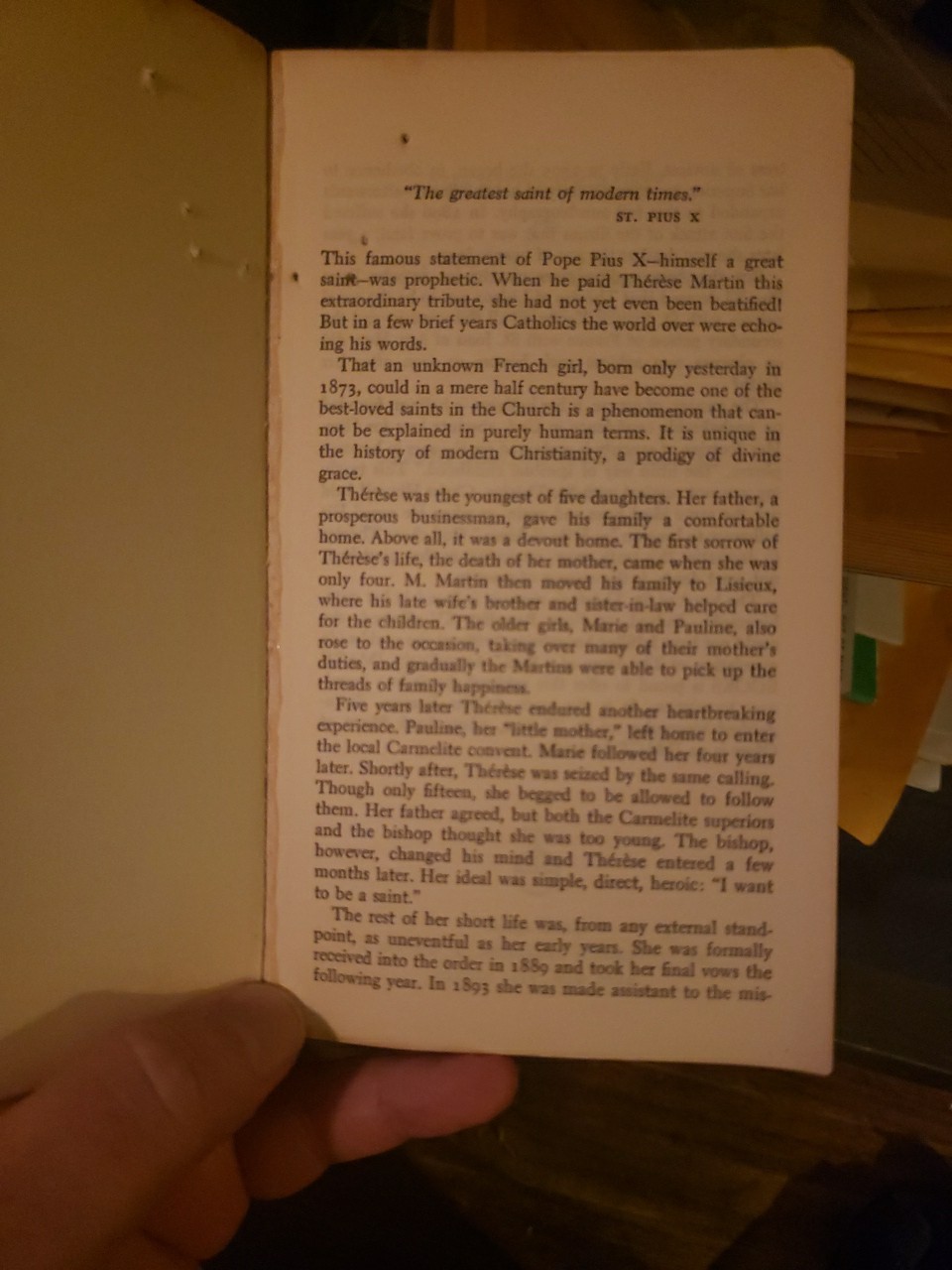 The Autobiography of St. Thérèse of Lisieux 1957 Paperback