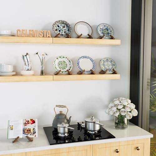 Cookbook Stand for Kitchen, Wooden Cook Book Holder, Recipe Book Stand 6.5in