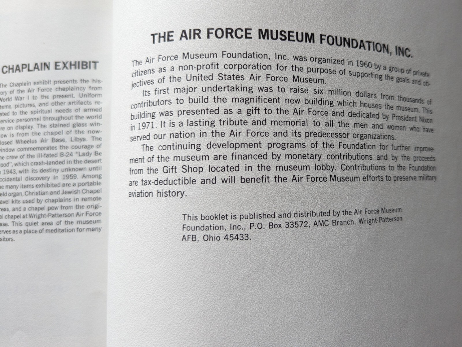 United States Air Force Museum Souvenir & Wright-Patterson AFB Military 1970’s