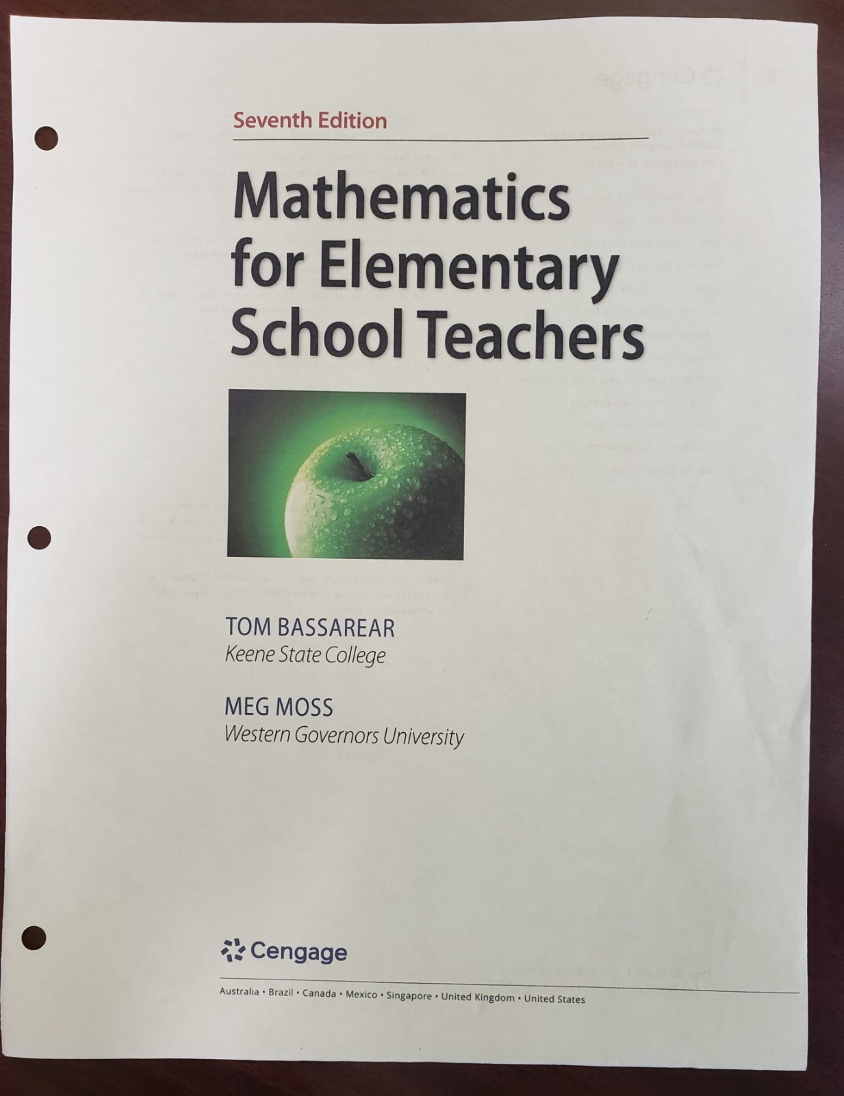 Mathematics for Elementary School Teachers | 7th Edition