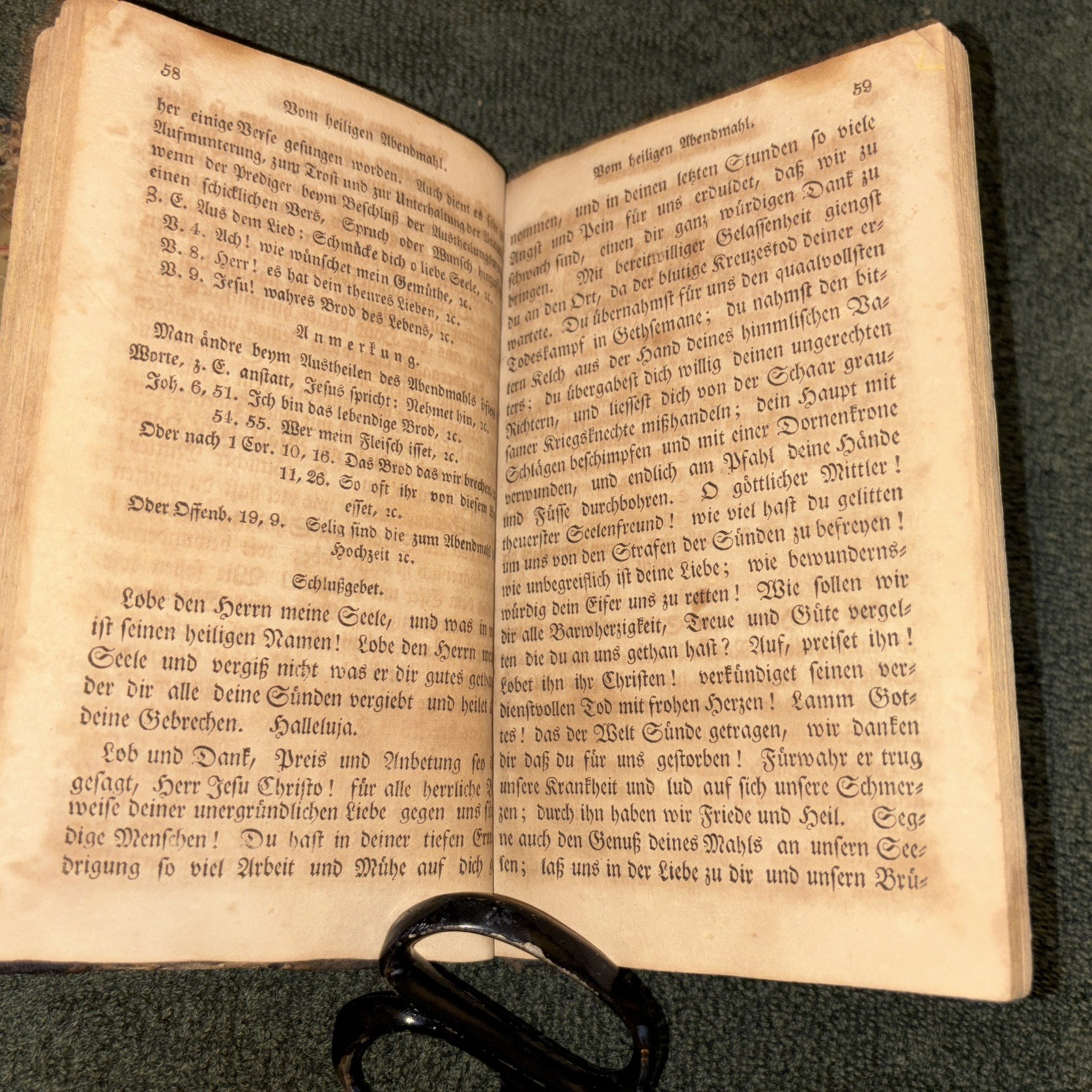 Antique 1818 Book: Liturgie oder Kirchen-Agende ~6.6″ x ~4.25″ x ~0.5″ in German