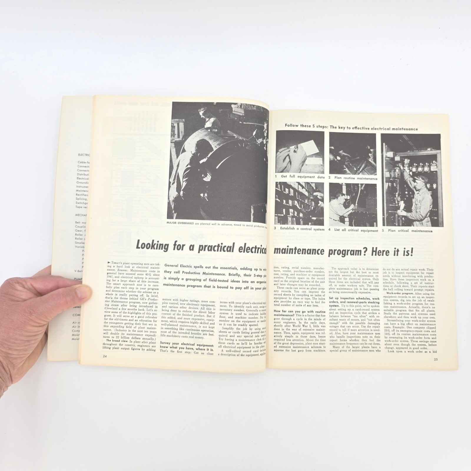 Vintage 1960s Plant Engineer’s Maintenance Manual + Electrical Maintenance Book