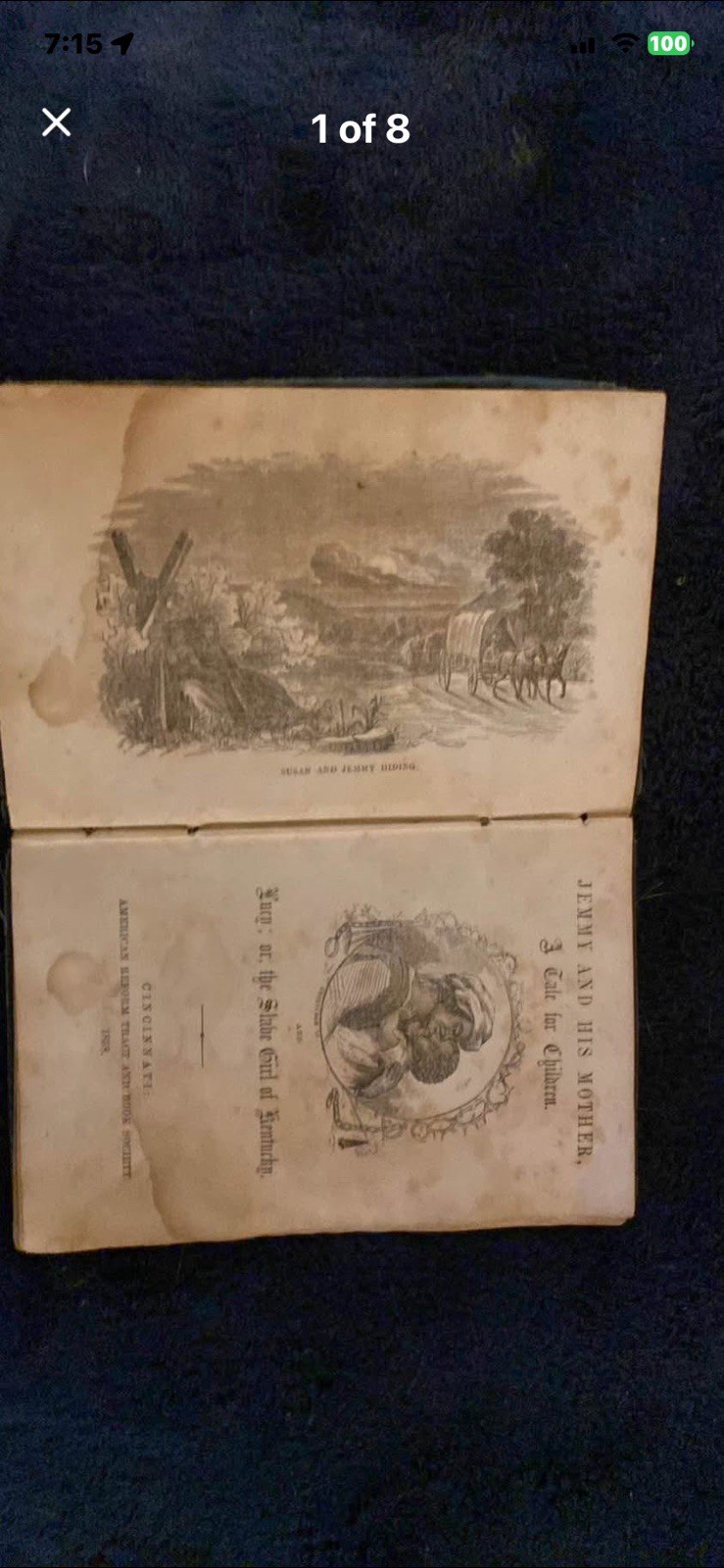 RARE 1858 Anti Slavery Book Jemmy and His Mother Cincinnati Abolitionist Tract