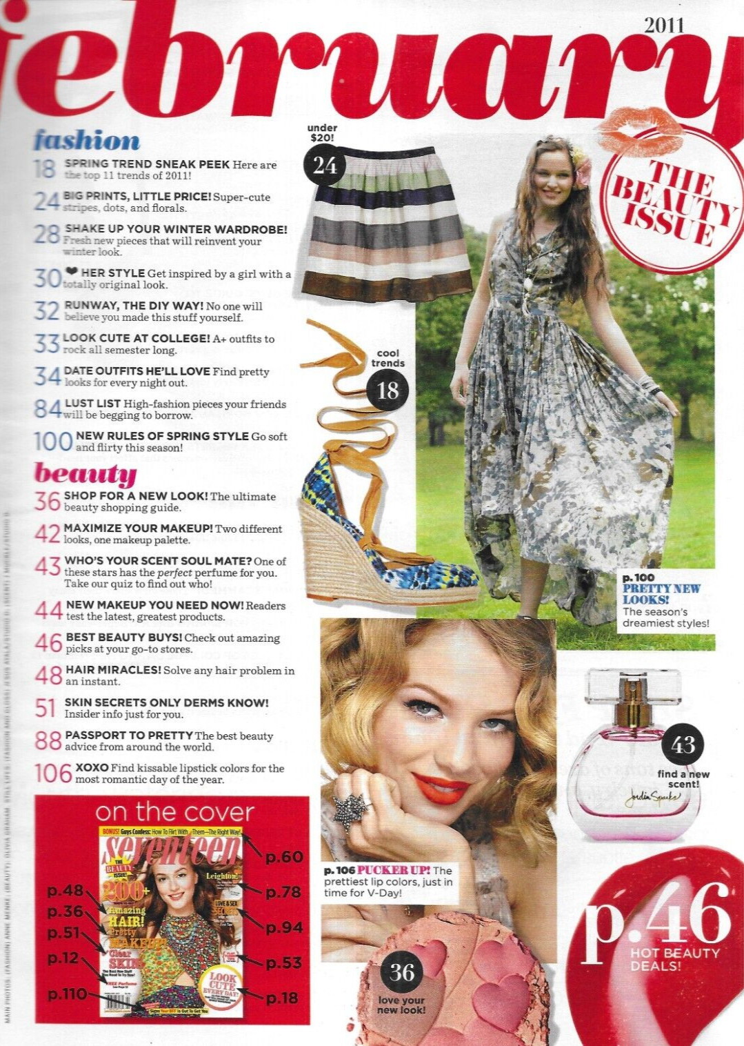 Seventeen Magazine Leighton Meester Beauty Issue Love and Sex Secrets 2011