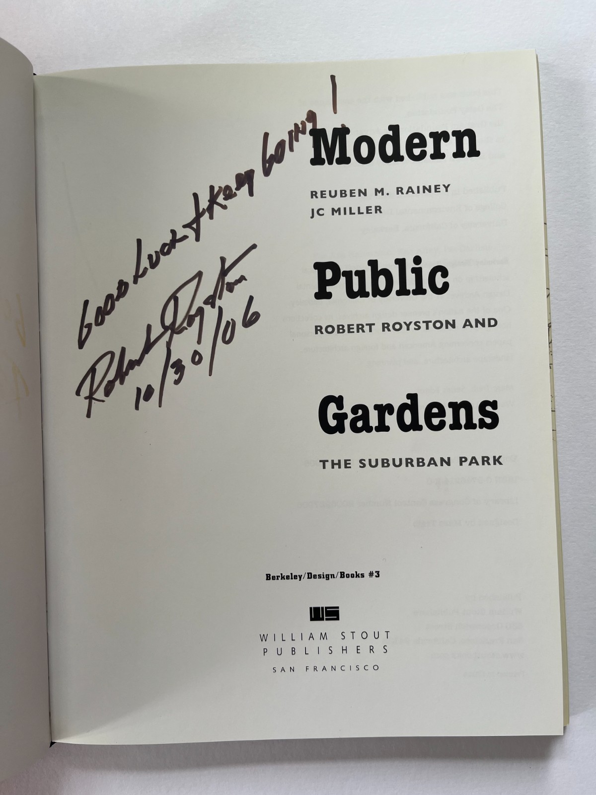 Robert ROYSTON ~ SIGNED ~ Landscape Architecture ~ MODERN PUBLIC GARDENS Park