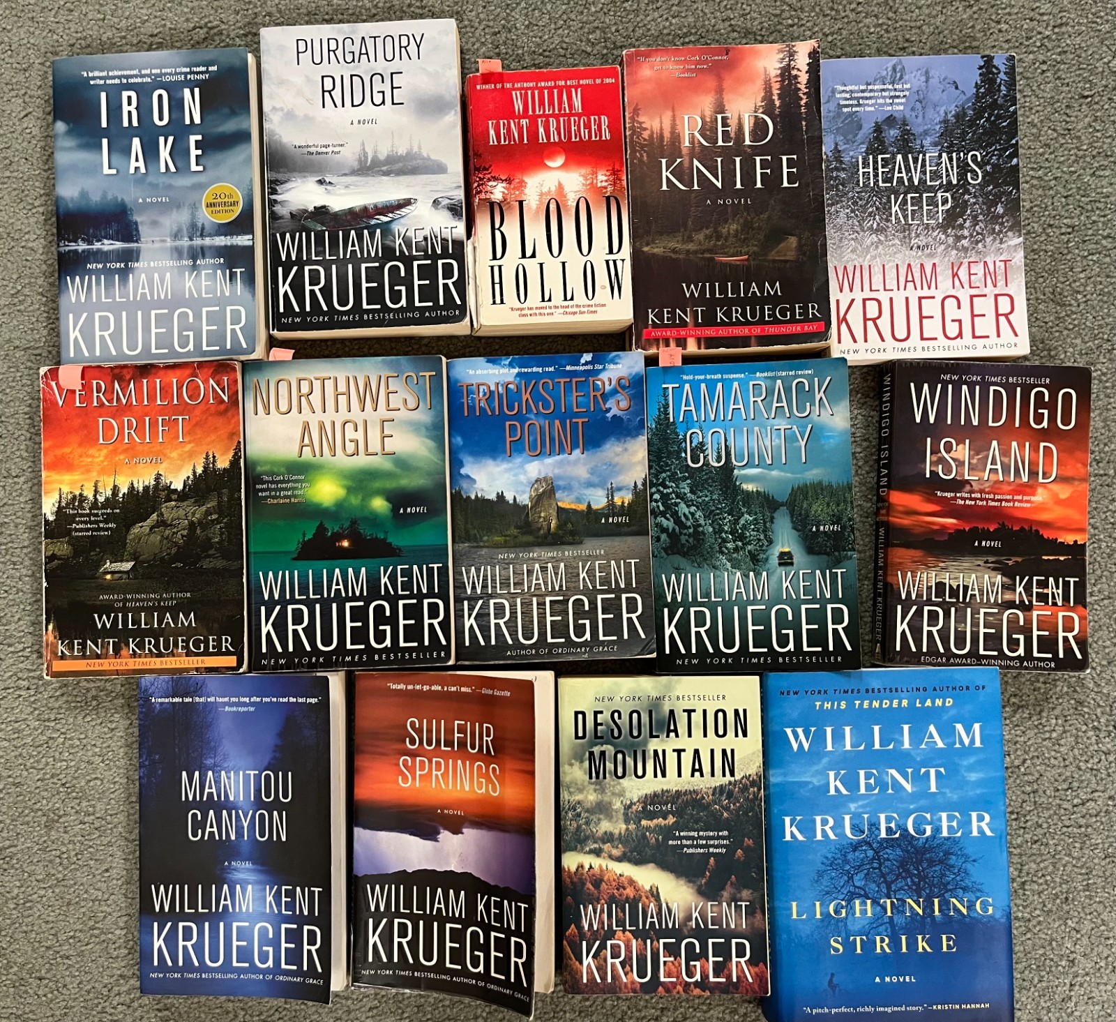 William Kent Krueger Lot Of 14 Cork O’Connor Mystery Crime Series HCDJ + PB