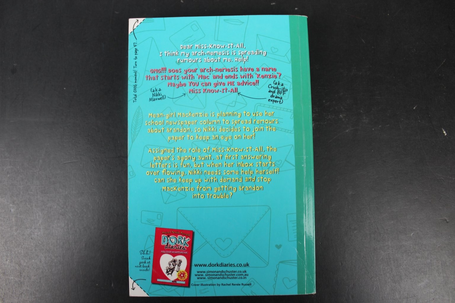 Dork Diaries Dear Dork Rachel Renée Russell 2013 Book #5 Simon & Schuster ~VG