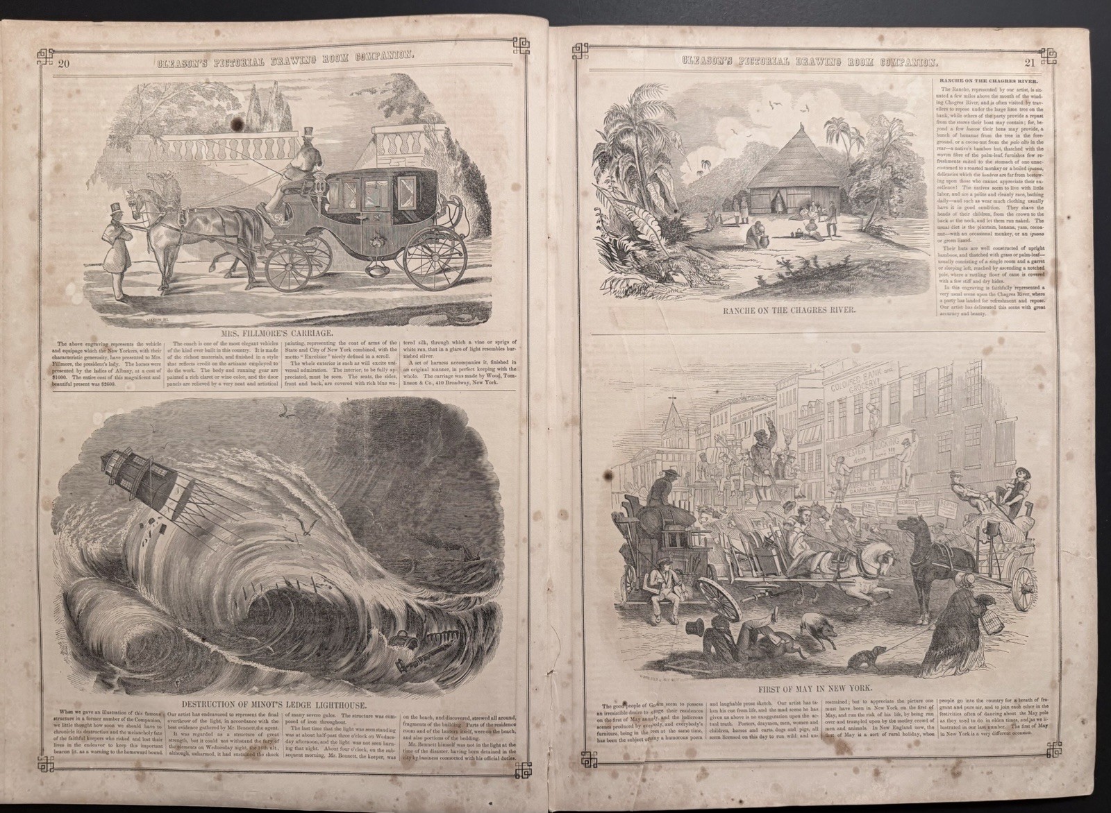ORIGINAL 1851 GLEASON’S PICTORIAL: FUGITIVE SLAVE SIMMS BOSTON ABOLITIONIST RIOT