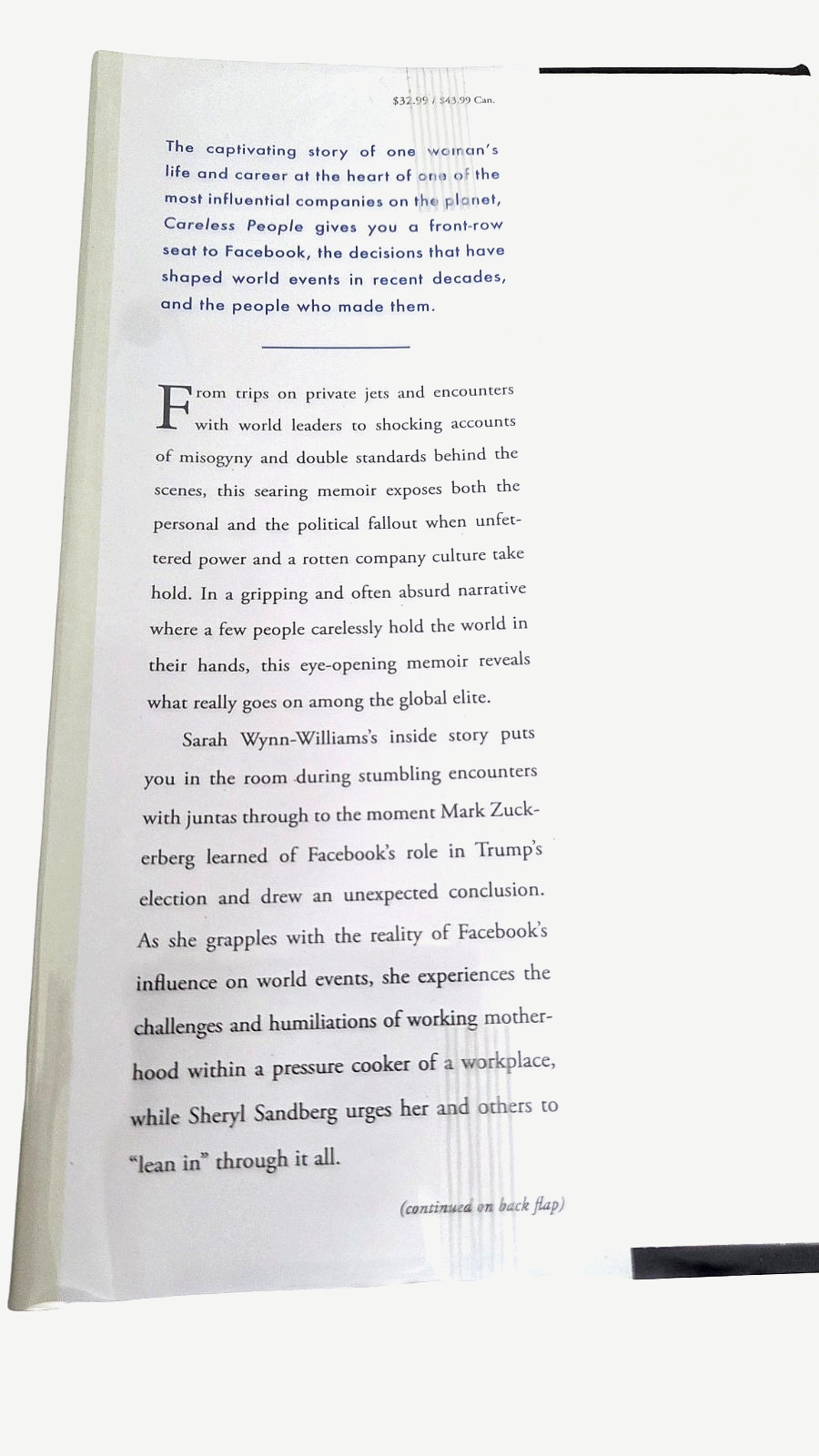 Careless People Sarah Wynn-Williams Memoir Hardcover Facebook Power Greed 2025