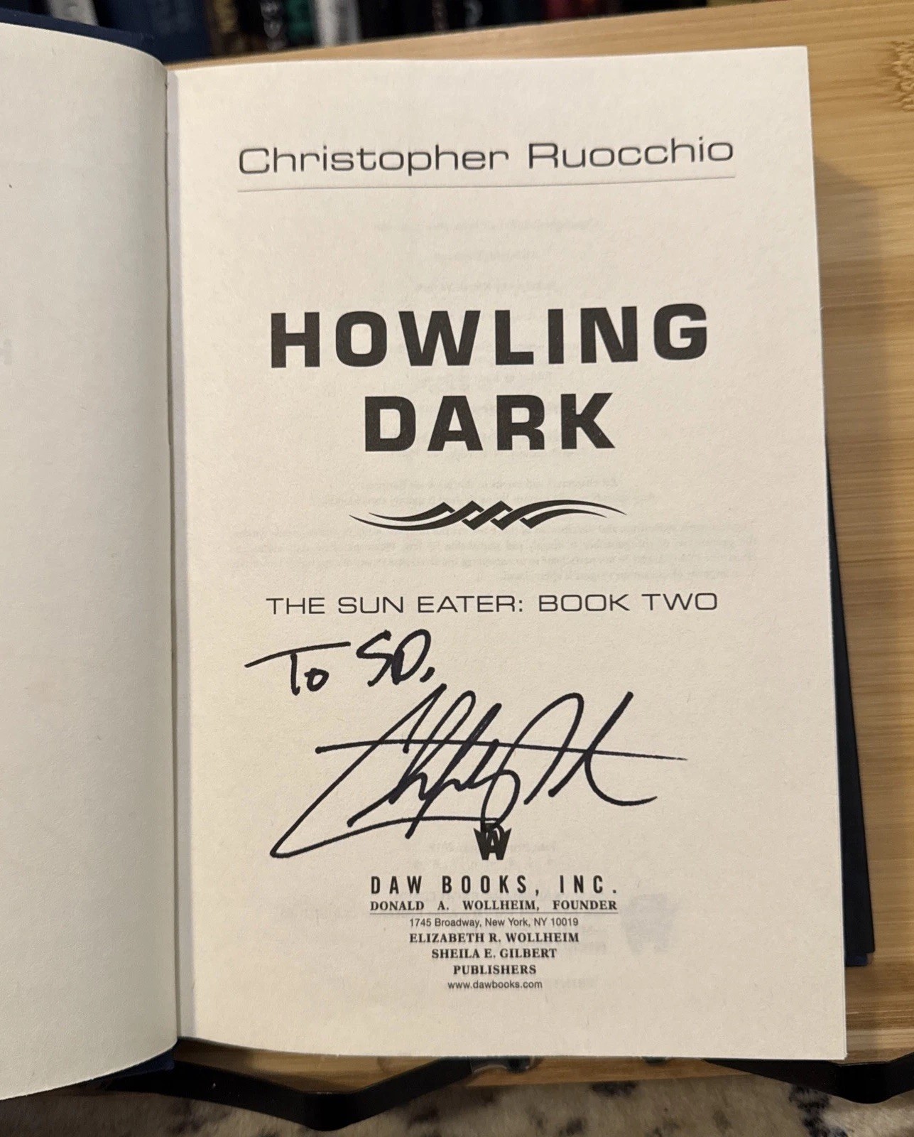 SIGNED – Howling Dark – Christopher Ruocchio (Hardcover) First Edition/1st Print