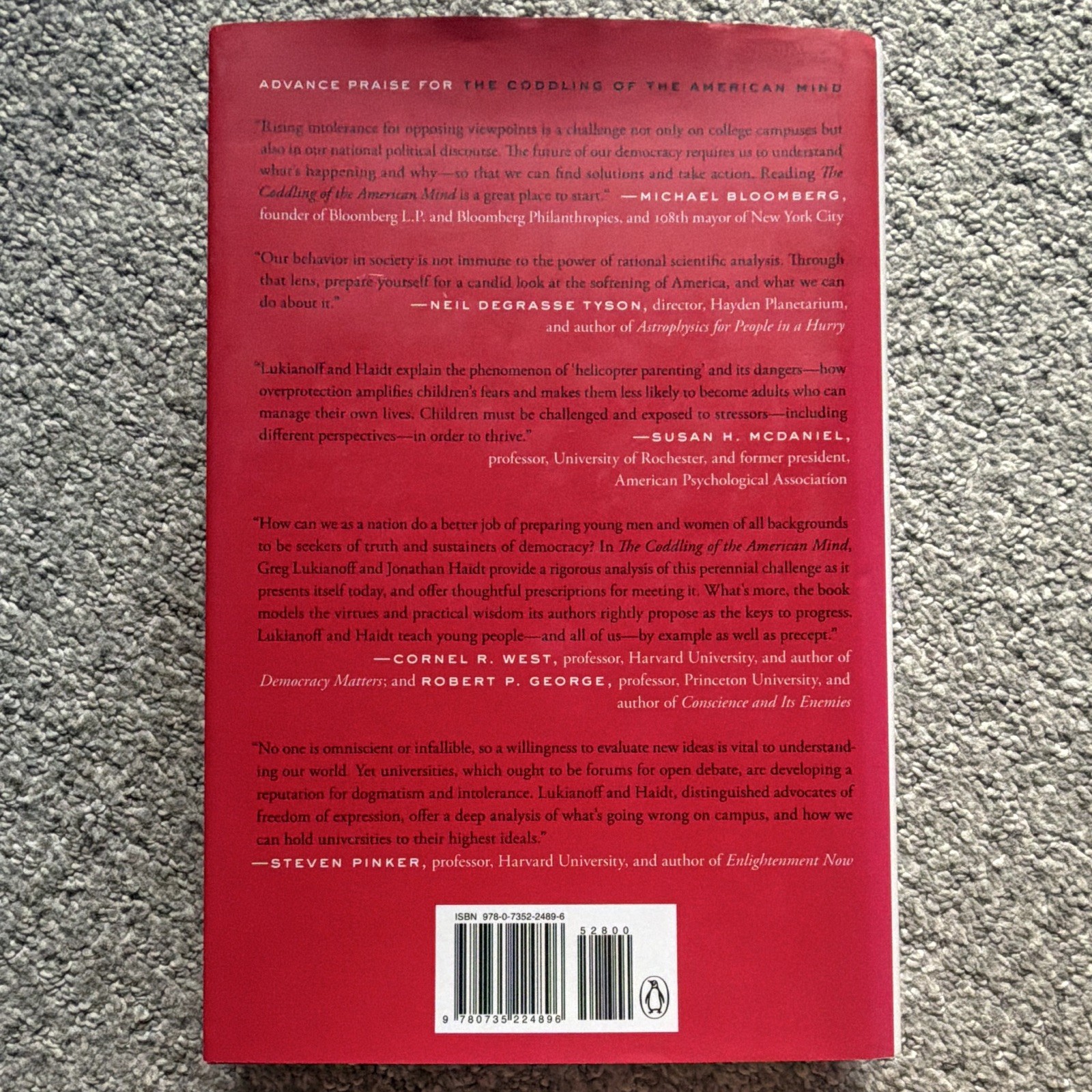 Jonathan Haidt & Greg Lukianoff Coddling of the American Mind HC 2018 DJ