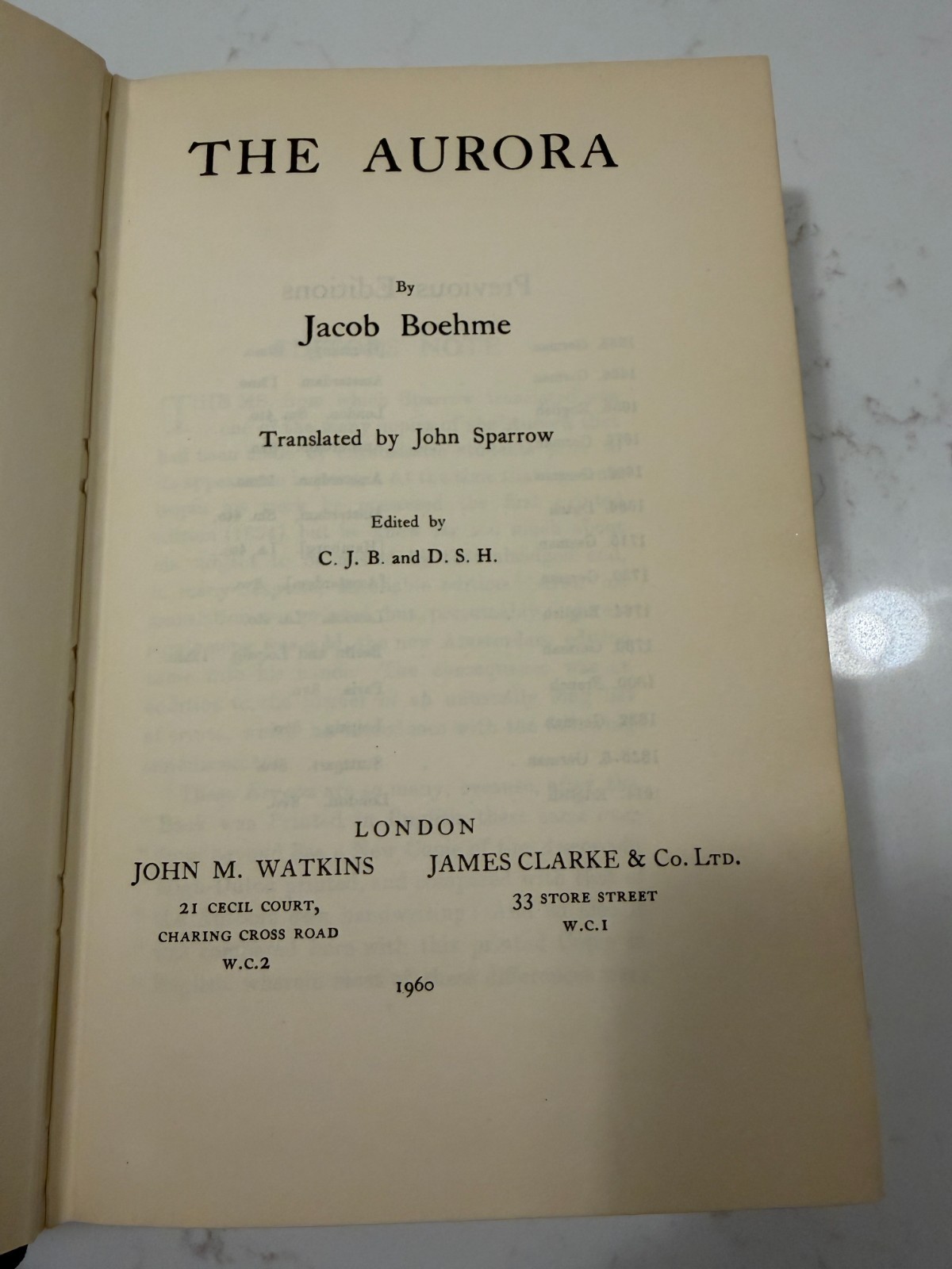 The Aurora by Jacob Boehme 1960, Hardcover Mystic Theology Ships Fast