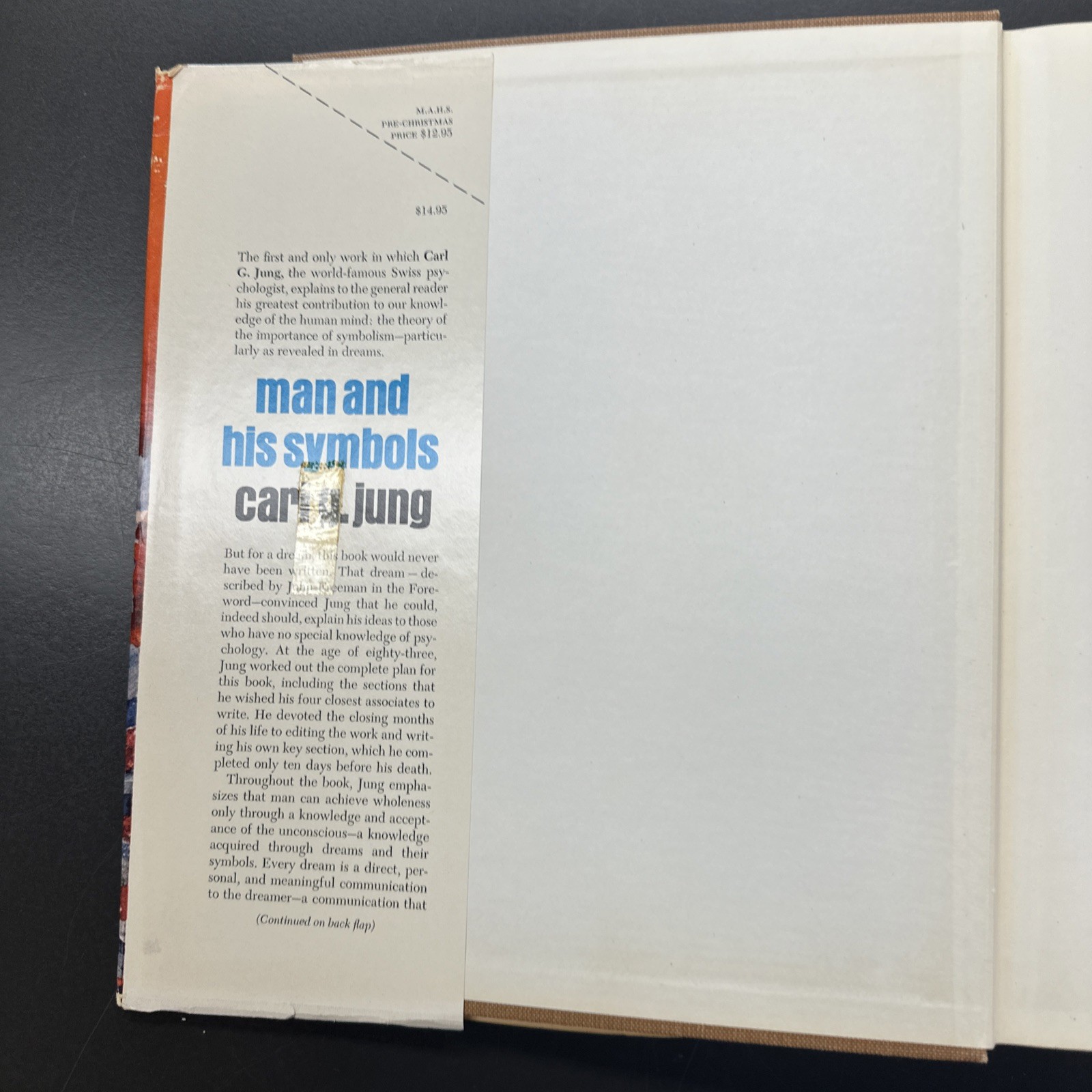 Man and his Symbols by Carl G. Jung, 1st US Printing 1964 HCDJ