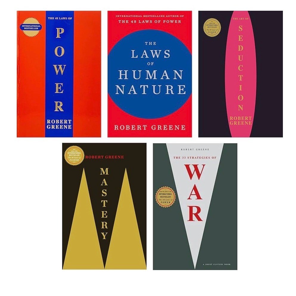 Robert Greene 5 Book Set 48 Laws of Power Mastery Human Nature Seduction War NEW
