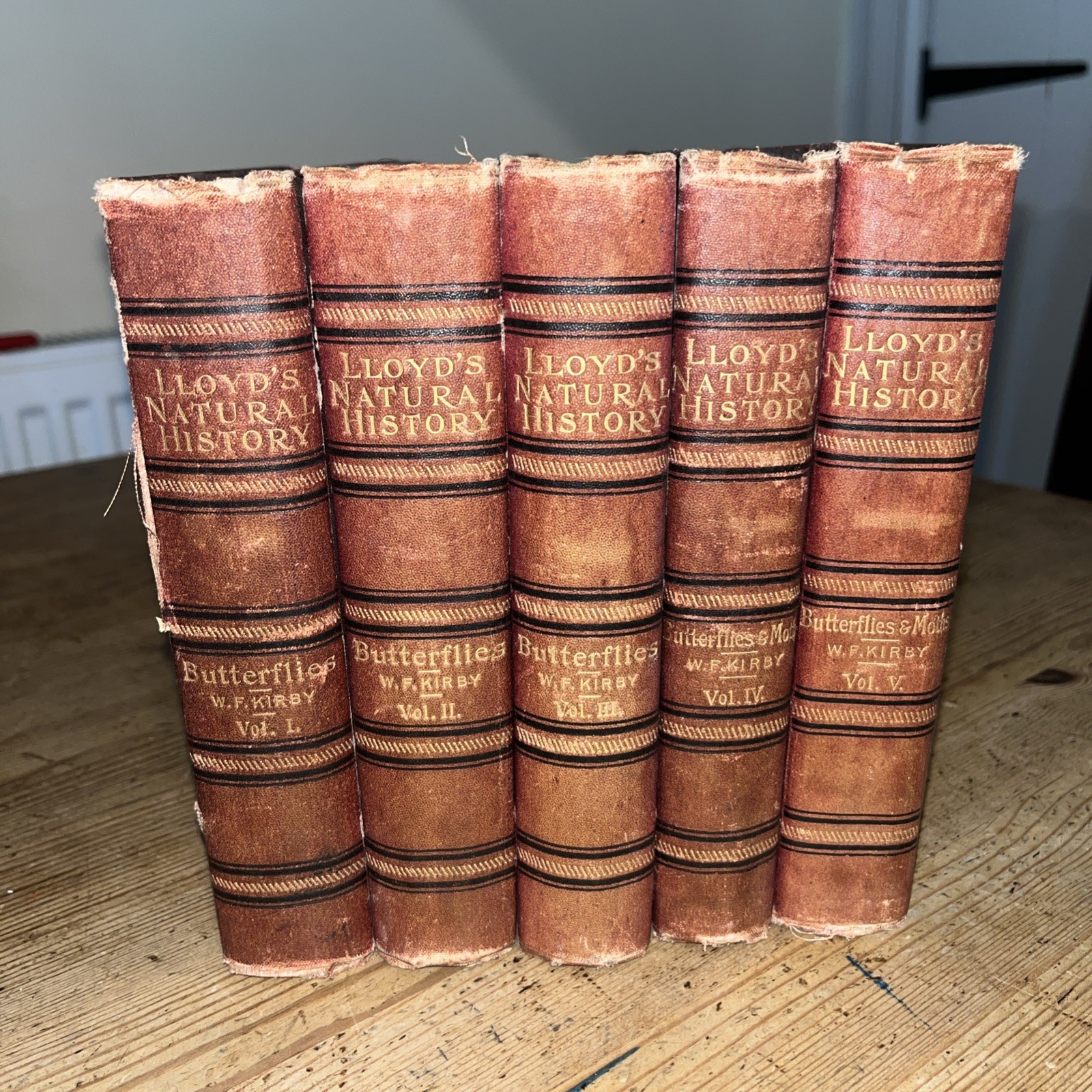 Lloyd’s Natural History 1896/97 BUTTERFLIES & MOTHS WF Kirby 5 Volumes